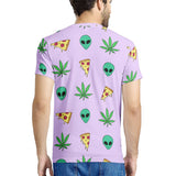 Alien Pizza Weed - New Men's All Over Print T-shirt