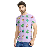 Alien Pizza Weed - New Men's All Over Print T-shirt