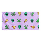 Alien Pizza Weed - Bath Towel