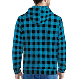 Blue Plaid - Men's All Over Print Hoodie