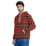 Red Plaid - Men's All Over Print Hoodie