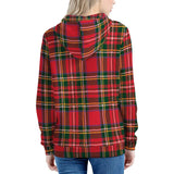 Red Plaid - Women's All Over Print Hoodie