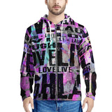 Live Laugh Love Mens All Over Print Zip Hoodie