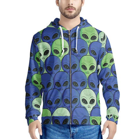 Spaced Out - Men's All Over Print Zip Hoodie