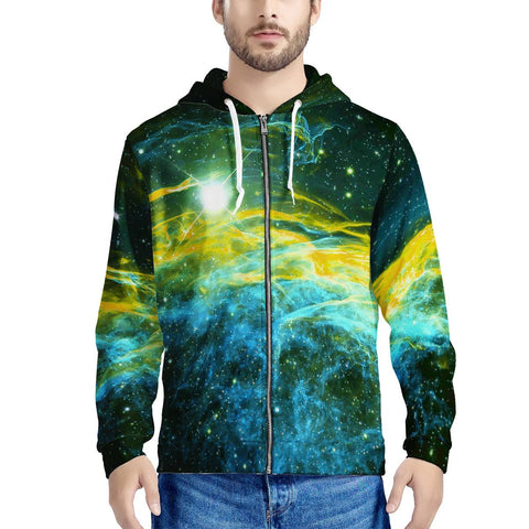 Golden Way Men's All Over Print Zip Hoodie