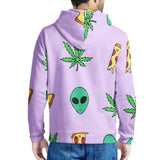 Alien Pizza Weed - Men's All Over Print Zip Hoodie