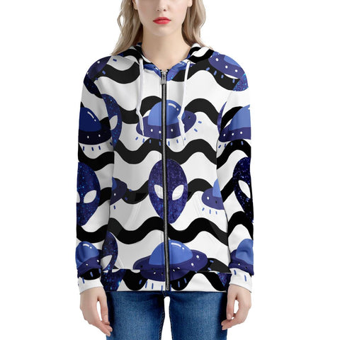 Outta Here - Women's All Over Print Zip Hoodie