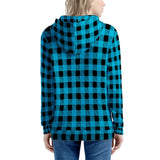 Blue Plaid - Women's All Over Print Zip Hoodie