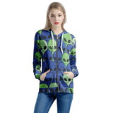 Spaced Out - Women's All Over Print Zip Hoodie