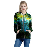 Golden Way Women's All Over Print Zip Hoodie