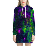 Green Galaxy - Women's Hoodie Dress