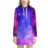 Pink Galaxy - Women's Hoodie Dress