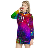 Acid Rainbow - Women's Hoodie Dress