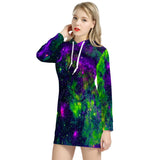 Green Galaxy - Women's Hoodie Dress