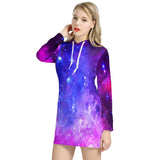 Pink Galaxy - Women's Hoodie Dress