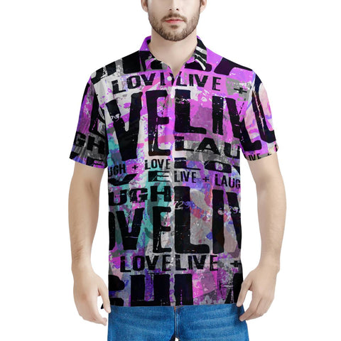 Live Laugh Love Men's All Over Print Polo Shirt