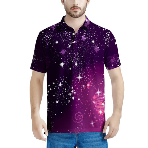 Cosmic Sparkle - Men's All Over Print Polo Shirt