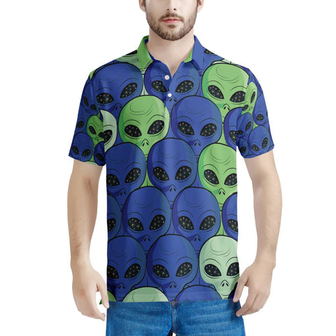 Spaced Out - Men's All Over Print Polo Shirt