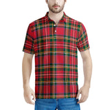 Red Plaid - Men's All Over Print Polo Shirt