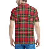 Red Plaid - Men's All Over Print Polo Shirt