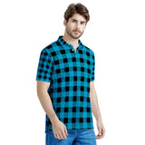 Blue Plaid - Men's All Over Print Polo Shirt