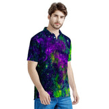 Green Galaxy - Men's All Over Print Polo Shirt