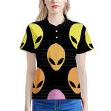 Alien Invasion - Women's All Over Print Polo Shirt