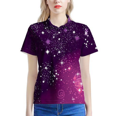 Cosmic Sparkle - Women's All Over Print Polo Shirt