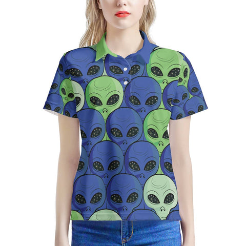 Spaced Out - Women's All Over Print Polo Shirt